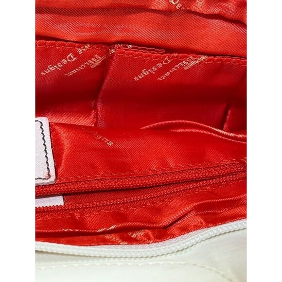 Michael Rome Designs Leather Hand Bag Women's White Snakeskin Print Large Clutch - Picture 10 of 16